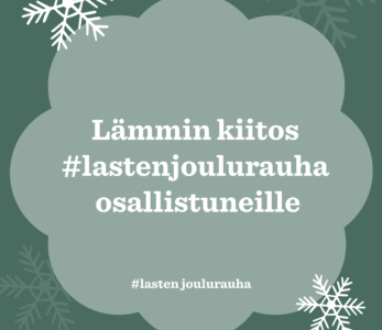Lasten ja nuorten joulurauhanjulistuskampanjan 2022 materiaalia.