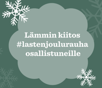 Lasten ja nuorten joulurauhanjulistuskampanjan 2022 materiaalia.