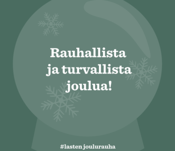 Lasten ja nuorten joulurauhanjulistuskampanjan 2022 materiaalia.
