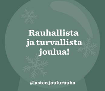 Lasten ja nuorten joulurauhanjulistuskampanjan 2022 materiaalia.