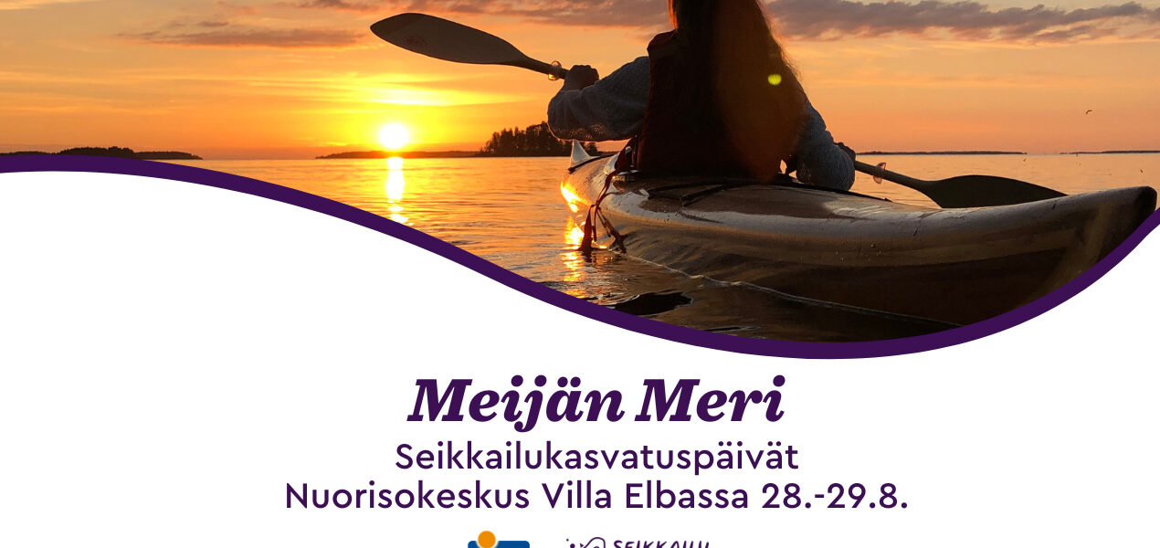 Seikkailukasvatuspäivien mainoskuva, jossa meloja merellä.