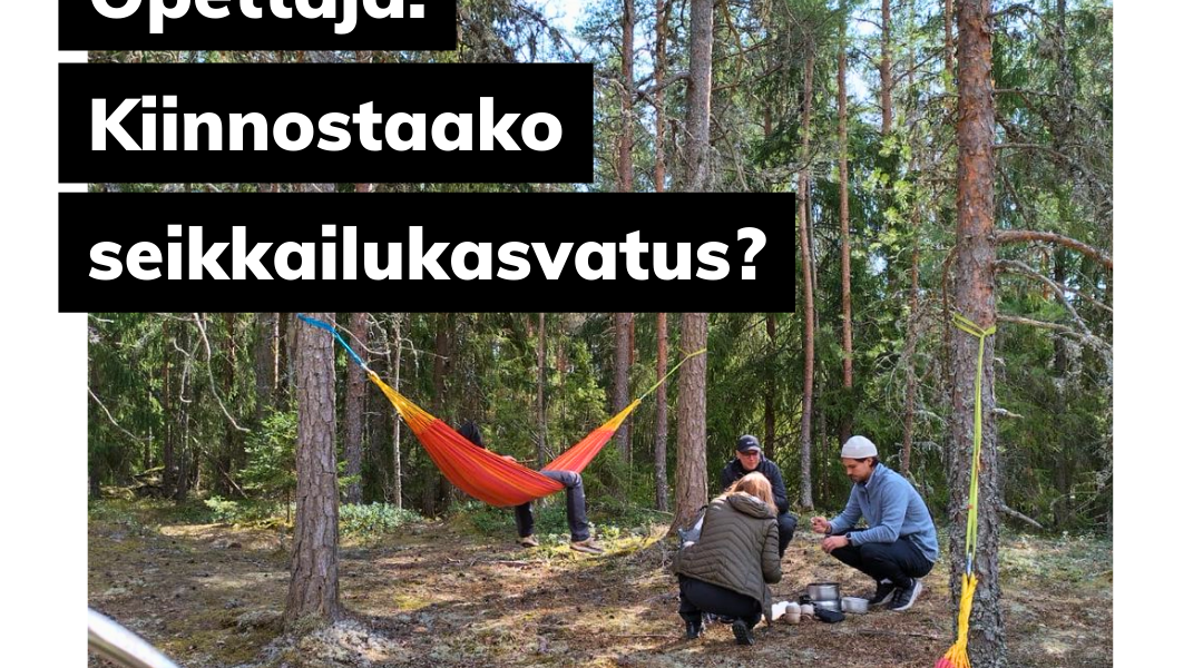 Seikkaillen osallisuutta ja hyvinvointia kouluhin -hankkeen koulutuksien mainoskuva.